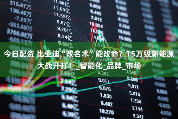 今日配资 比亚迪“改名术”能改命？15万级新能源大战开打！_智能化_品牌_市场
