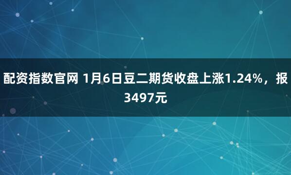 配资指数官网 1月6日豆二期货收盘上涨1.24%，报3497元